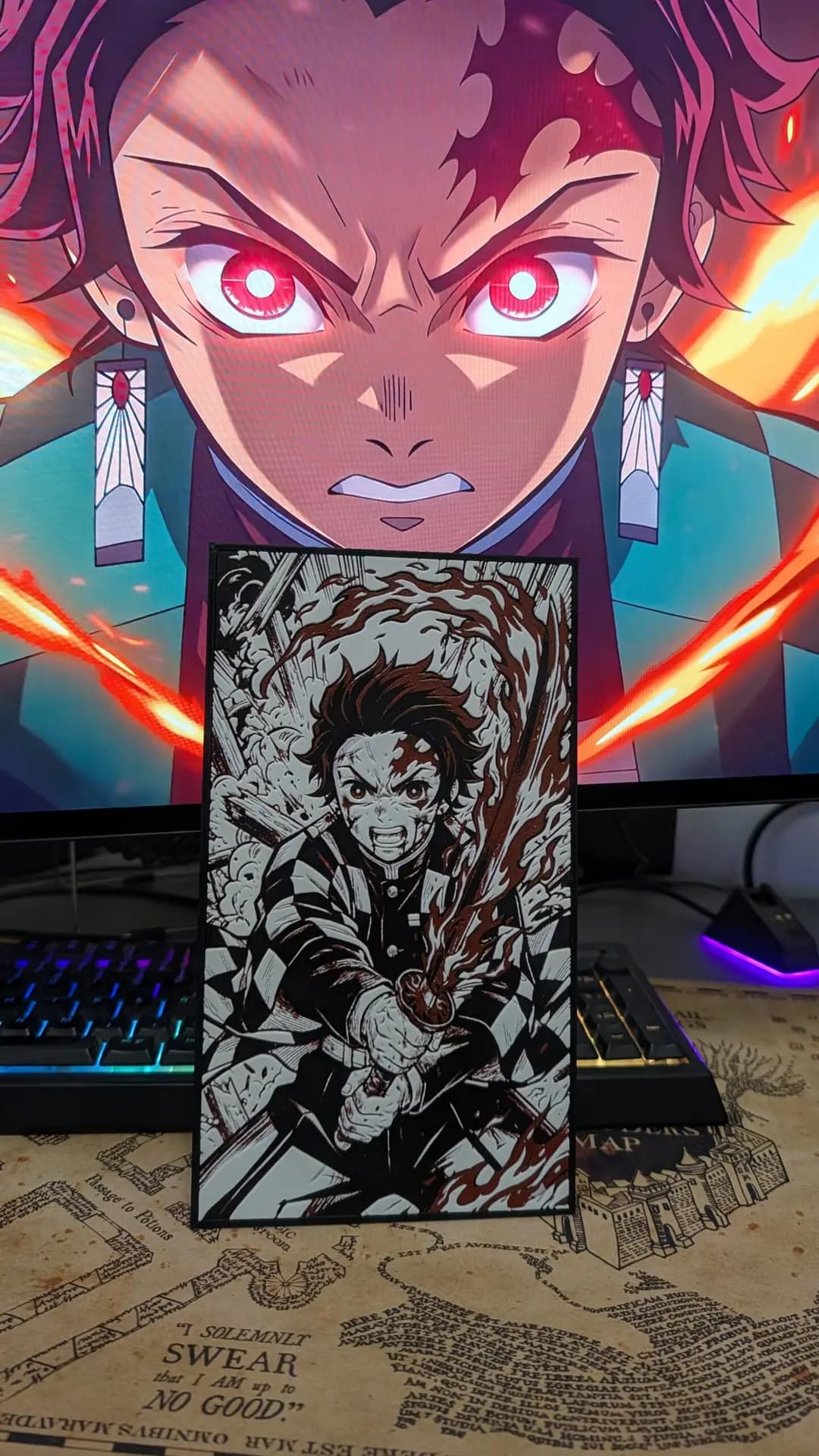 Cuadro 3D Demon Slayer de Tanjiro Kamado.
